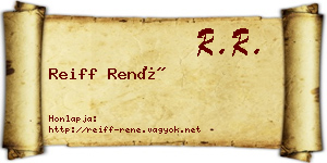 Reiff René névjegykártya